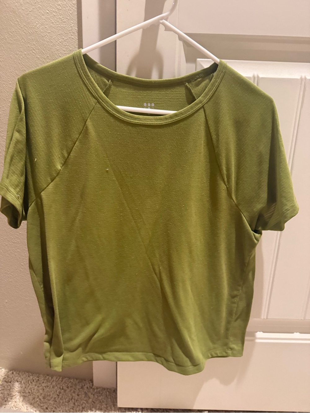 Title Nine chartreuse Olive Green Short Sleeve Crew Tee